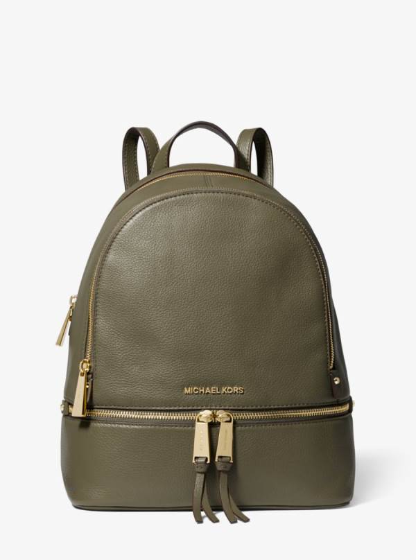 Damske Batohy Michael Kors Rhea Medium Leather Olivovo Zelená - Kabelky Michael Kors Sleva | WMBCQ-8394
